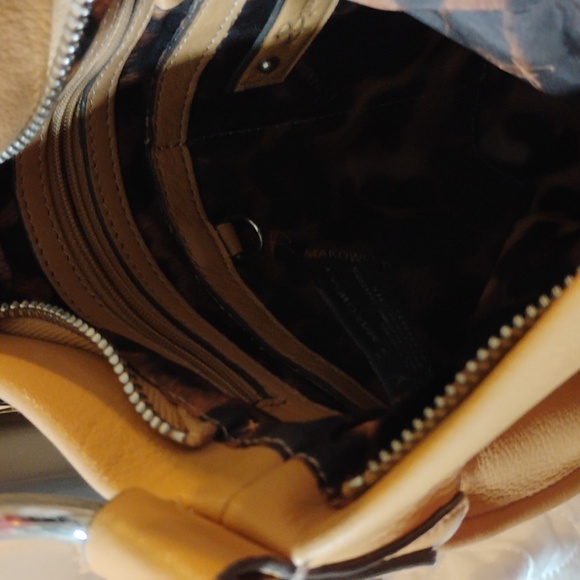 B. Makowsky Tan Leather Shoulder Bag - Picture 3 of 5